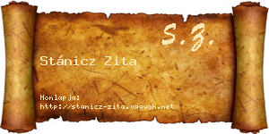 Stánicz Zita névjegykártya