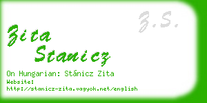 zita stanicz business card