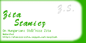zita stanicz business card
